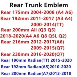 4 gyűrűs ABS autó motorháztető első motorháztető rács hátsó csomagtartó embléma logó jelvény matrica matrica Audi A3 A4 A5 A6 A7