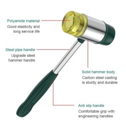 WYNN'S Double-Faced Soft Hammer Mallet Rubber Hammer for Home Flooring Decoration Installation Hand Tool Jewelry Craft DIY Work