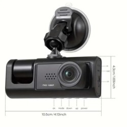 3 Camera Dash Cam W/ IR Night Vision Loop Recording & 2" IPS Screen 1080P  ， DVR recorder, video recorder, Vehicle DVR