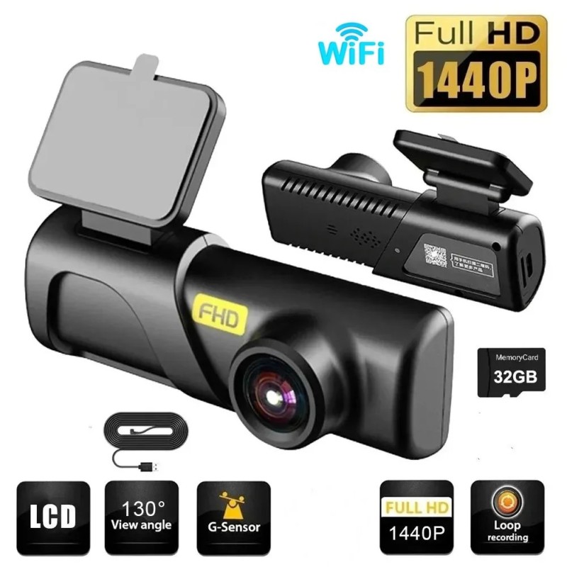 Czsky 2k 1440P HD WiFi Dash Cam autóhoz DVR kamera Videorögzítő Auto Night Vision WDR Hangvezérlés Vezeték nélküli 24 órás parko