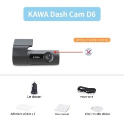 KAWA Car DVR D6 Dash kamera autós 1440P videorögzítőhöz EN RU FR JP Hangvezérlés 24 órás parkolási mód alkalmazásvezérlés éjszak