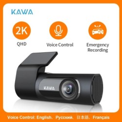 KAWA Car DVR D6 Dash kamera autós 1440P videorögzítőhöz EN RU FR JP Hangvezérlés 24 órás parkolási mód alkalmazásvezérlés éjszak