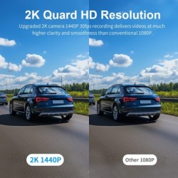 KAWA Car DVR D6 Dash kamera autós 1440P videorögzítőhöz EN RU FR JP Hangvezérlés 24 órás parkolási mód alkalmazásvezérlés éjszak