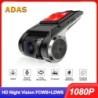 Car Dash Cam USB HD 1080P 170 fokos széles látószögű autós kamerarögzítő elöl ADAS Dashcam Android DVR automatikus felvevő éjsza