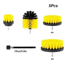 3Pcs/Set Electric Scrubber Brush Drill Brush Kit Plastic Round Cleaning Brush For Carpet Glass Car Tires Nylon Brushes 2/3.5/4''