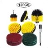 3Pcs/Set Electric Scrubber Brush Drill Brush Kit Plastic Round Cleaning Brush For Carpet Glass Car Tires Nylon Brushes 2/3.5/4''