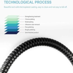 1,5/2M fekete SUS 304 rugalmas zuhanycső hosszú fürdőszobai zuhanyvíz tömlő hosszabbító vízvezeték csőhúzó cső fürdő tartozékai