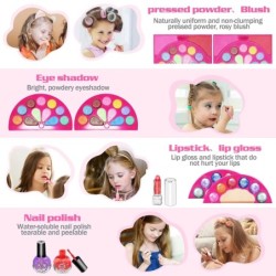 Gyerek sminkkészlet lányoknak, 60 db Little Girls Princess Toys Real Mosable Pretend Play Cosmetic Beauty sminkkészlet, nem mérg