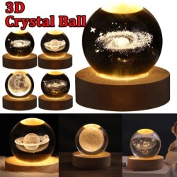 USB LED éjszakai lámpa, Galaxy Crystal Ball lámpa, 3D bolygó holdlámpa, lakberendezés