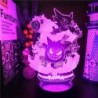 Pokemon Gengar Haunter Gastly 3D lámpa Anime LED éjszakai lámpa USB színváltó Luminaria Illusion alvó asztali lámpák gyerekeknek