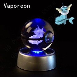 Pokemon 3D kristálygömb Pikachu Gengar Mewtwo Figurines Lámpatalp Pokeball 3D Pokemon Üveggömb szobor Születésnapi ajándék gyere