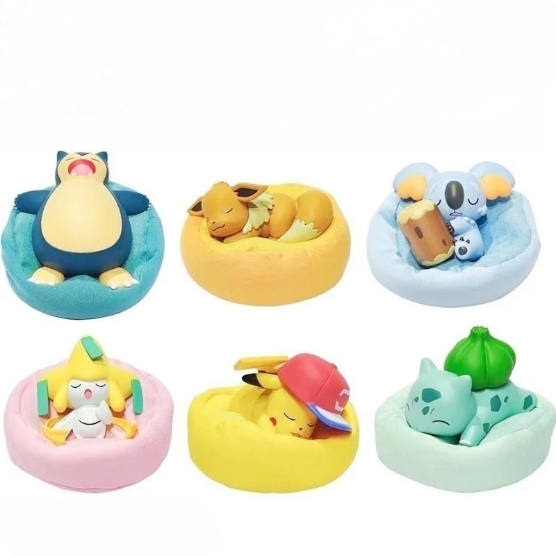 Pokémon modellkészlet Anime karakterek figura Starry Dream Pikachu Bulbasaur sorozat autó belső kéz alvó pozíció játékok ajándék