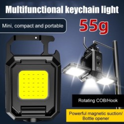 XPE zseb munkalámpa 1000LM COB LED mini kulcstartó lámpa USB újratölthető zseblámpa IPX4 vízálló kültéri kemping túrázáshoz