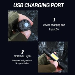 Mini zseblámpa LED újratölthető zseblámpa hordozható USB töltő zseblámpa High Power Bank Camping vízálló hosszú távú lámpa