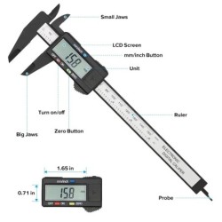 150 mm-es 100 mm-es elektronikus digitális tolómérő szénszálas számlapos nóniusz tolómérő mikrométer mérőeszköz digitális vonalz