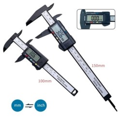 150 mm-es 100 mm-es elektronikus digitális tolómérő szénszálas számlapos nóniusz tolómérő mikrométer mérőeszköz digitális vonalz