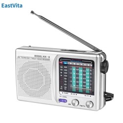 KK9 SW AM FM időjárási rádió hordozható zseb rádió Bluetooth újratölthető mini rádióvevő vészhelyzeti hurrikán gyalogláshoz