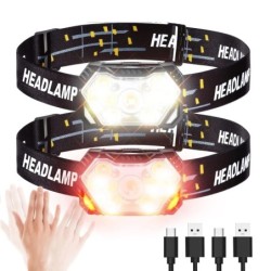 9 LED erős fényű fejlámpa USB újratölthető mozgásérzékelős fényszóró hordozható horgász kemping kültéri fejlámpa munka zseblámpa