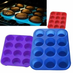 12 lyukú cupcakes forma muffin cupcake szilikon forma tapadásmentes szappan csokoládé muffin tepsi szilikon tortaforma sütőeszkö