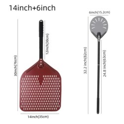 6&12 13 14  Inch Pizza Set Perforated Shovel Paddle Pizza Oven Turning Peel Hard  Anodized Pizza  Baking Kitchen Tool Spatula