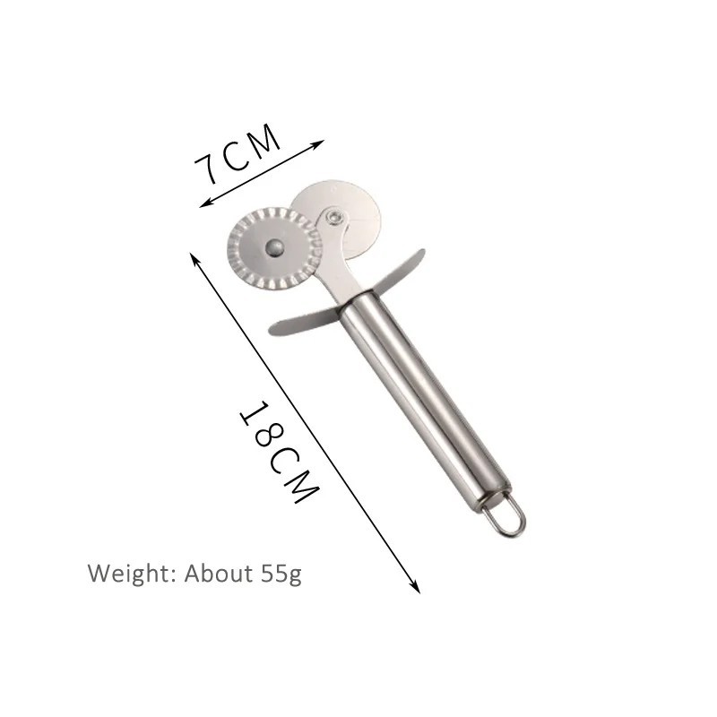 Rozsdamentes pizzavágó Süteménygörgős vágókés pizzalapát Tortalapát sütőedények Konyhai kiegészítők