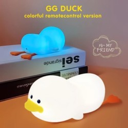 1db Doudou Duck éjszakai lámpa Gyerekajándék puha fényű szemkörnyékápoló USB töltésidőzítő automata tapsos szilikon lámpa