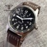 Tandorio 39mm NH35A 20bar Automatic Dive Pilot férfi karórák zafír üveg zöld világító számlap bőr szíj csavaros korona