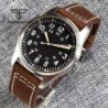 Tandorio 39mm NH35A 20bar Automatic Dive Pilot férfi karórák zafír üveg zöld világító számlap bőr szíj csavaros korona