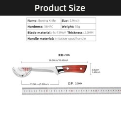 Konyhakés Csontozó Kés Kézzel Kovácsolt Filé kés Rozsdamentes acél Csont Hús Gyümölcs Zöldség Hal Szakácskés