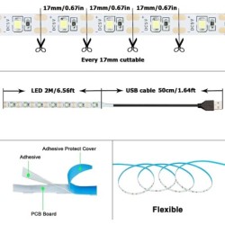 DC 5V USB LED szalagok 2835 fehér meleg fehér LED szalagos fény TV háttérvilágítás szalag lakberendezési lámpa 1-5 m LED szál lá