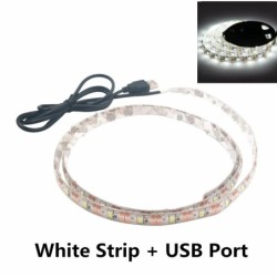 DC 5V USB LED szalagok 2835 fehér meleg fehér led szalag fény TV háttérvilágítás szalag lakberendezési lámpa 1 m 2 m 3 m 4 m 5 m