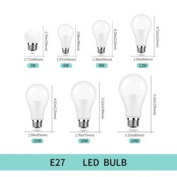 10db E27 B22 LED izzó AC 220V SMD2835 3W 6W 9W 12W 15W 18W 20WLED lámpa Megtakarító hideg meleg fehér beltéri világításhoz ottho