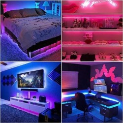 Led USB szalagos lámpa 5M színváltó 5050 RGB LED rugalmas lámpák 24 kulccsal gyerekeknek játékterem otthoni party TV háttérvilág