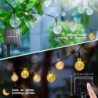 1db Solar Crystal Ball Fairy String Lights 5M20L Kültéri Vízálló Karácsonyi Dekoráció Kemping Tündérfüzér Kerti Party