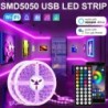 USB 1-30M LED fénycsík RGB 5050 Bluetooth Wifi APP Control Luces Led Light Strip Lighting Music Sync Party PC TV Living R