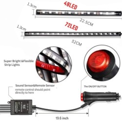 Neon LED autóbelső környezeti lábszalag fénykészlet tartozékok háttérvilágítás távoli alkalmazás Zene vezérlés Auto RGB dekoráci