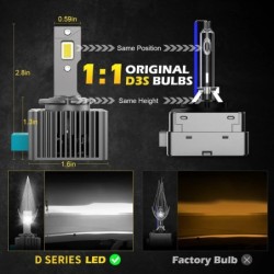 D SERIES D3S LED Car Headlights Bulbs D1S D2S D4S D5S D8S Turbo Lights 12000LM 6000K 70W Auto Lamp Plug&Play  HID Conversion Kit