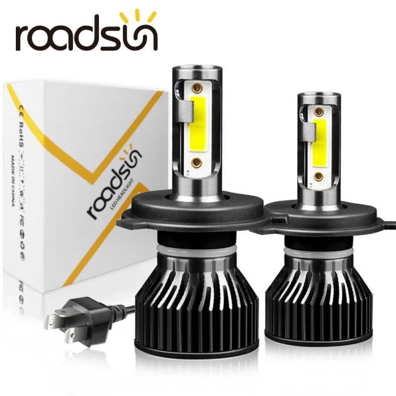 roadsun Mini H4 H7 LED autós fényszóró izzó 12000LM 6000K H1 H3 H11 H13 9012 9005 HB3 9006 HB4 9007 Futó automata ködfényszóró