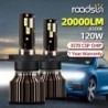 roadsun H4 LED fényszóró H1 H7 H8 H9 H11 9005 HB3 9006 HB4 autó led lámpák 20000LM 120W 6500K CSP Chip Hight tompított fényszóró