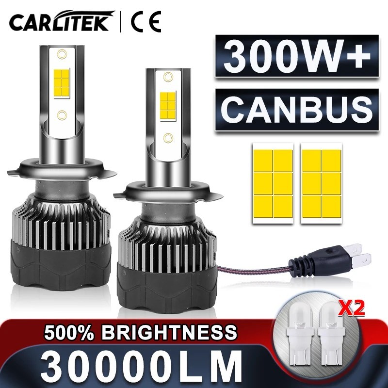 CARLITEK 300W H7 LED autós fényszóró H4 H11 izzó 9012 H3 H1 H8 H9 9005 9006 9007 9008 880 881 H27 LED automatikus lámpa 4300K 6K