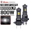 Dualvision LED H7 Headlights 800W 600000LM 2PCS Car Light 7580 CSP Chip STG High Low Beam 6500K 1: 1 Mini Size Plug&Play 12V 24V