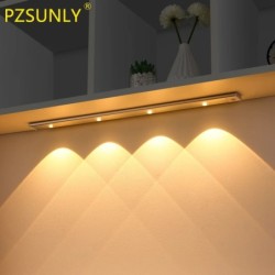 PZSUNLY szekrénylámpa USB újratölthető mozgásérzékelős Led lámpa konyhai gardróbszekrényhez világítás 20cm/30cm/40cm/50cm/60cm