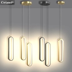 Modern LED függőlámpa Fekete arany Éjjeli lámpa Nappali Étkező Hálószoba Függesztett lámpák Decor Led Fixtrue Luster