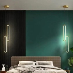 Modern LED függőlámpa Fekete arany Éjjeli lámpa Nappali Étkező Hálószoba Függesztett lámpák Decor Led Fixtrue Luster