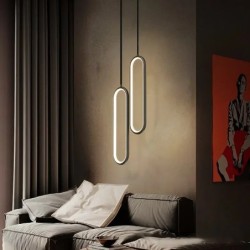 Modern LED függőlámpa Fekete arany Éjjeli lámpa Nappali Étkező Hálószoba Függesztett lámpák Decor Led Fixtrue Luster