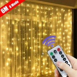 6x3M/3x3m Függönyfüzér az ablakon USB Power Fairy Lights Festoon távoli újévi füzér Led Lights karácsonyi dekorációval