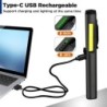 Többfunkciós 4 az 1-ben LED-es zseblámpa Mini USB újratölthető 800mah-s tollkapcsos zseblámpa 365nm-es UV fény COB kempingezési 