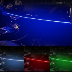 64 szín USB autós LED környezeti fény akril csíkok műszerfali lámpák RGB autóbelső rejtett alkalmazás távirányító légköri lámpa