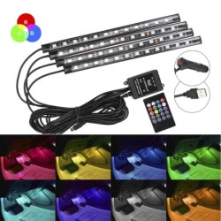 Univerzális autós RGB környezeti világítás LED csíkok belső lámpák 8 színű dekoratív terepjáró 4x4 terepjáró autó tartozékok Sma