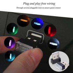 Mini USB LED éjszakai lámpák autó belső légkör lámpa autó dekoráció környezeti világítás LED neon izzó autós áruk 5V fehér piros